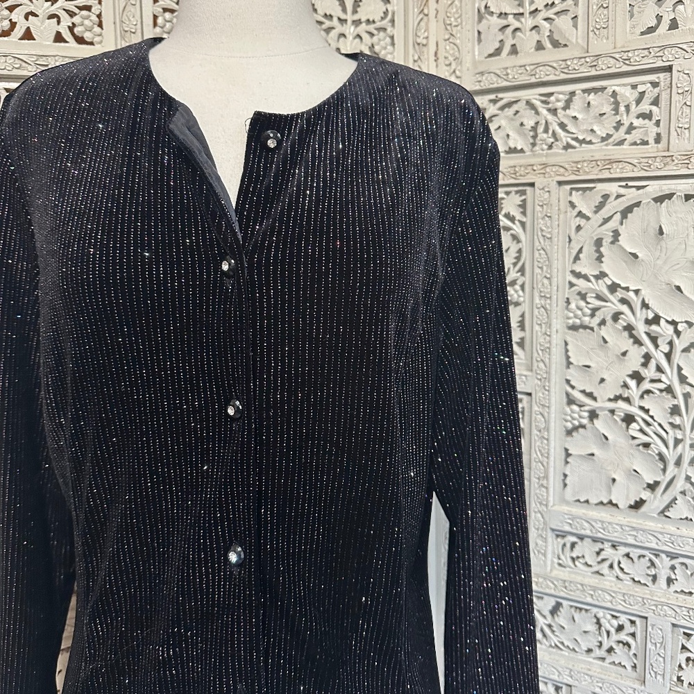 Vintage Y2K shimmery rainbow glam button up blouse‎ size large